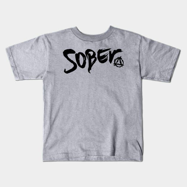 Sober with AA logo Kids T-Shirt by INpressMerch